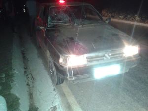Fiat Uno envolvido no acidente