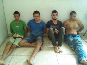 Foram presos Vinicius César, Wendel Rodrigues, Paulo Henrique, e Lucas Jefferson