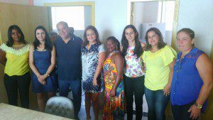 Novas conselheiras, junto do prefeito Hamilton Chagas (Bó), da secretária Luciana e da presidente do CMDCA Gilma Souza