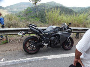 Moto que era pilotada por Frederico